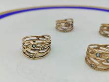 将图片加载到图库查看器，Anello bronzo e TOPAZI MISURA 19 / 20 ALGHE