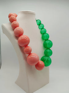 Collana vetro MOZZO Corallo/ Verde