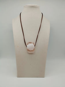 Collana vetro QUADRO Rosa chiaro