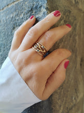 将图片加载到图库查看器，Anello bronzo e TOPAZI MISURA 19 / 20 ALGHE