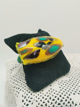 Carica l'immagine nel visualizzatore di Gallery, Bracciale vetro STONE GIALLO NERO verde Small