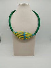 Carica l&#39;immagine nel visualizzatore di Gallery, Collana vetro GLIMMER Giallo/Celeste