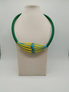 Collana vetro GLIMMER Giallo/Celeste
