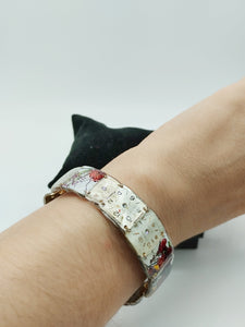 Bracciale con orologi QUADRATI BASSI fiori 74