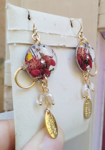 Orecchini con orologi FLORA ROSSO SCURO