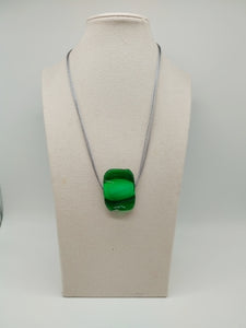 Collana vetro QUADRO Verde bottiglia