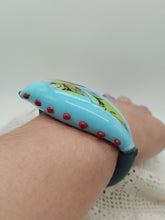 Carica l'immagine nel visualizzatore di Gallery, Bracciale vetro STONE Celeste Red Pois