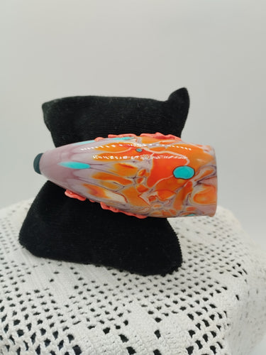 Bracciale vetro STONE VIOLA ARANCIO