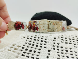 Bracciale con orologi QUADRATI BASSI fiori 74