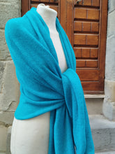 Carica l&#39;immagine nel visualizzatore di Gallery, Sciarpa Cashmere TURQUOISE