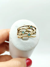 将图片加载到图库查看器，Anello bronzo e TOPAZI MISURA 19 / 20 ALGHE