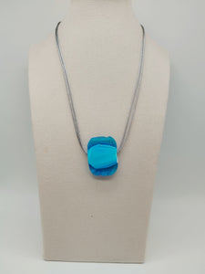 Collana vetro QUADRO Celeste Brillante