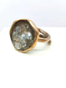 Anello bronzo e smalto COPPETTA CRI. size 14 / 15