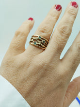 将图片加载到图库查看器，Anello bronzo e TOPAZI MISURA 19 / 20 ALGHE