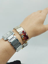 将图片加载到图库查看器，Bracciale con orologi QUADRATI BASSI fiori 74