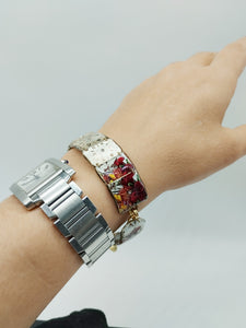 Bracciale con orologi QUADRATI BASSI fiori 74