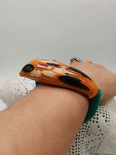 将图片加载到图库查看器，Bracciale vetro STONE SENAPE nero white