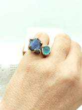 将图片加载到图库查看器，Anello bronzo Tanzanite e acquamarina  Size 11 / 12