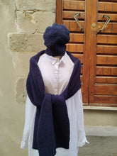 Carica l&#39;immagine nel visualizzatore di Gallery, Sciarpa Merino e Cashmere BLU NAVY