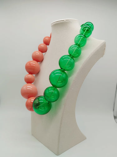 Collana vetro MOZZO Corallo/ Verde