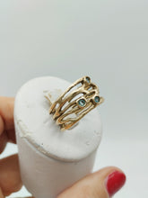 将图片加载到图库查看器，Anello bronzo e TOPAZI MISURA 19 / 20 ALGHE