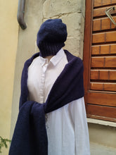 Carica l&#39;immagine nel visualizzatore di Gallery, Sciarpa Merino e Cashmere BLU NAVY