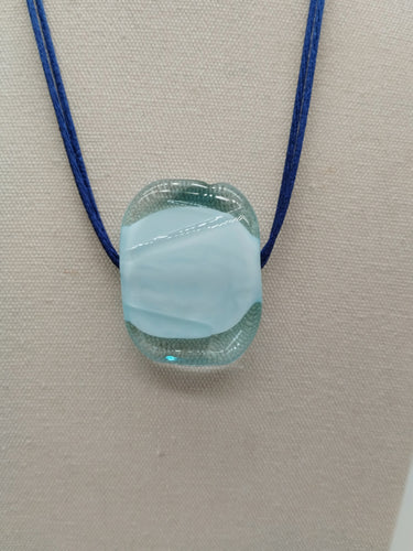 Collana vetro QUADRO Celeste Trasparente