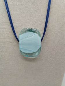 Collana vetro QUADRO Celeste Trasparente