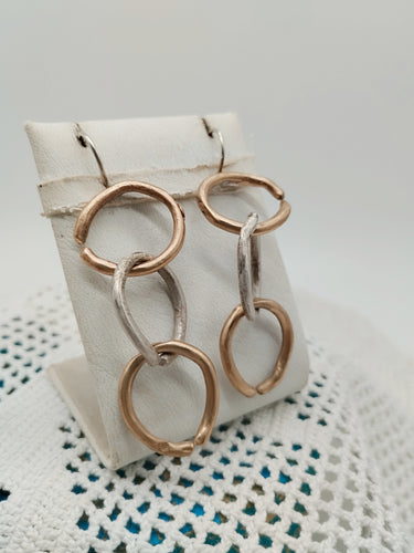 Orecchini Cerchi silver e bronzo