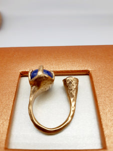 Anello bronzo, tanzanite e piccola  jolite