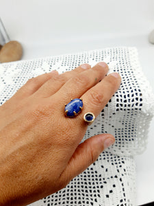 Anello bronzo, tanzanite e piccola  jolite