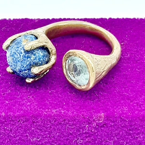 Anello bronzo e  pietre semipreziose