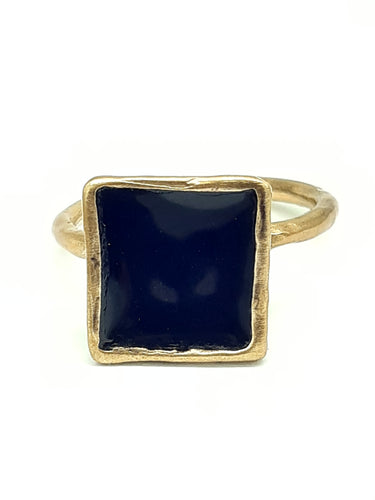 Anello bronzo e smalto/ enamel NERO