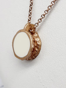 Collana bronzo e smalto/enamel double face