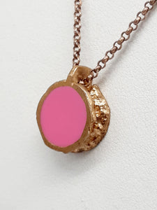 Collana bronzo e smalto/enamel double face