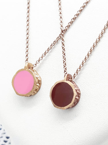 Collana bronzo e smalto/enamel double face