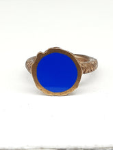 Carica l&#39;immagine nel visualizzatore di Gallery, Anello  bronzo e smalto/enamel BLU SCURO