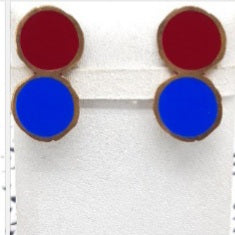 Anello  bronzo e smalto/enamel BLU SCURO