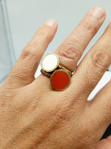 Anello bronzo e smalto/enamel  RUGGINE