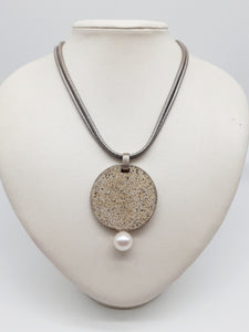 Collana argento e perla naturale  SAND - SABBIA