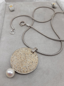 Collana argento e perla naturale  SAND - SABBIA