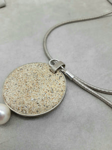 Collana argento e perla naturale  SAND - SABBIA