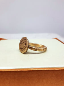 Anello bronzo BIRDS, STRIPES misura 13