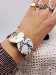 Bracciale orologi  ROTONDI FIORI VERDI 72