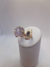 Carica l&#39;immagine nel visualizzatore di Gallery, Anello bronzo, kunzite e acquamarina Mis 14/15