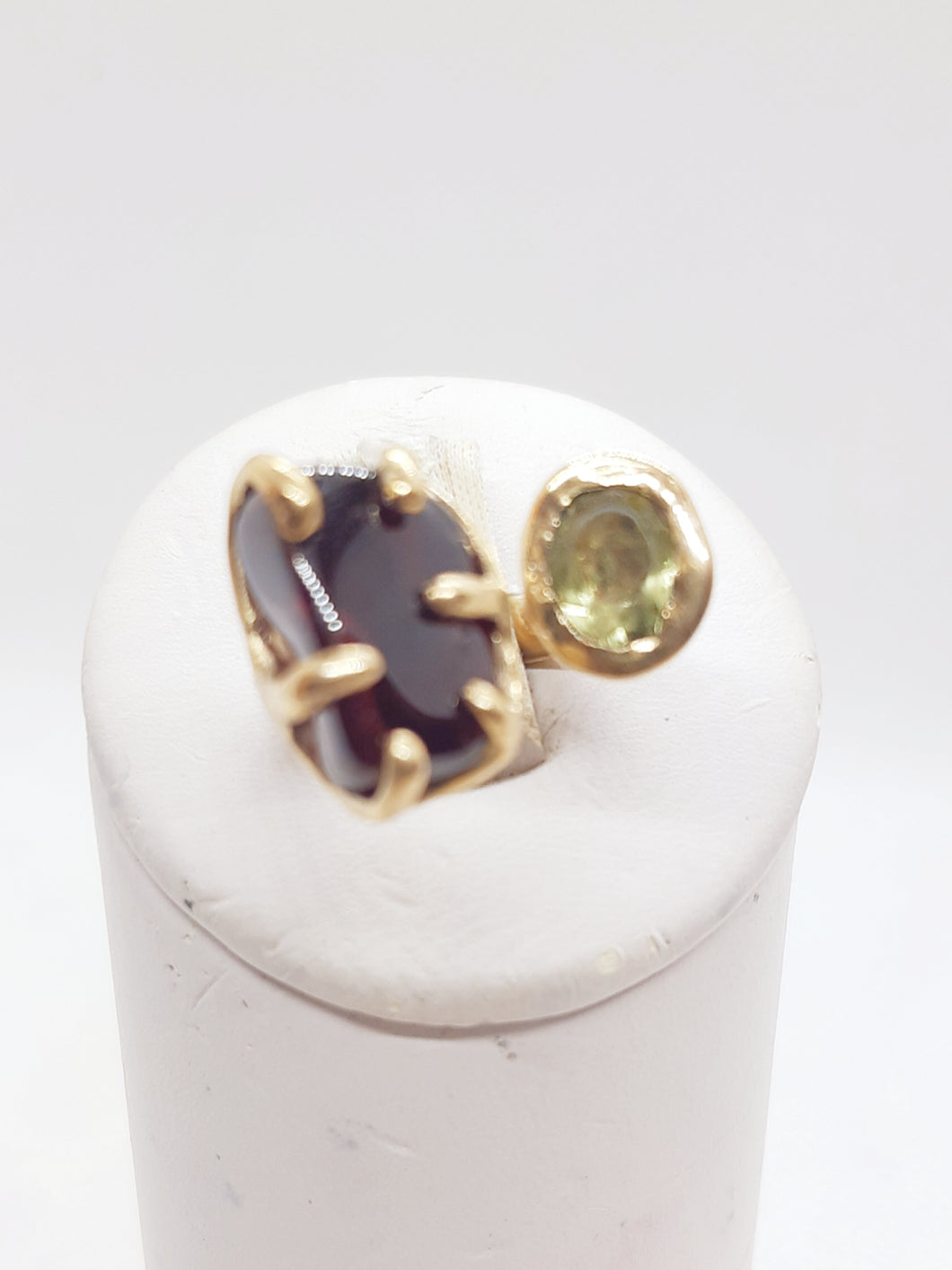 Anello bronzo, granato e quarzo lemon