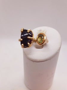 Anello bronzo, granato e quarzo lemon