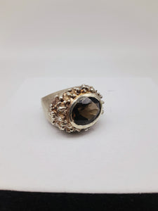 Anello silver e QUARZO FUME' misura 12 / 11