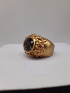 Anello bronzo e QUARZO FUME' mis 16