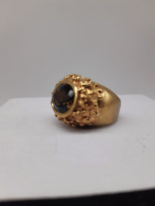 Anello bronzo e QUARZO FUME' mis 14 / 15